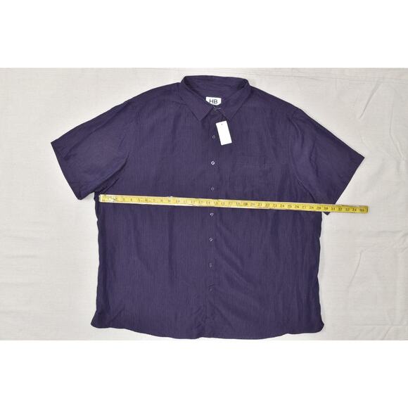 NEW Harbor Bay Men's Blue Short Sleeve Button Down Shirt Big & Tall Size 3XL - Picture 2 of 8